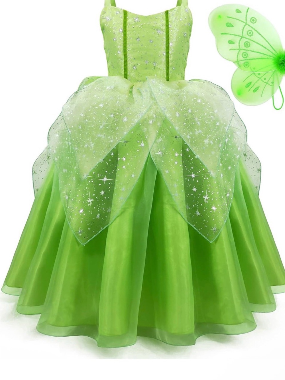 Princess Costume Girls Fancy Fairy Halloween Party Dress Up green dress sz 10/11